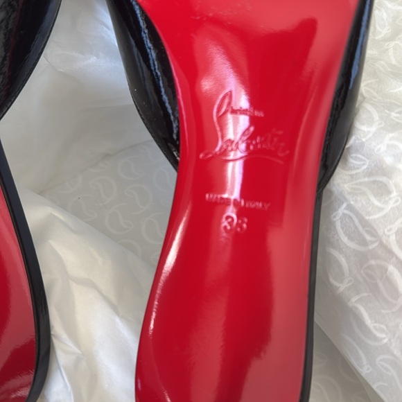 Christian Louboutin condora mule 55mm black patent sandal mule sz 38 - Picture 12 of 12